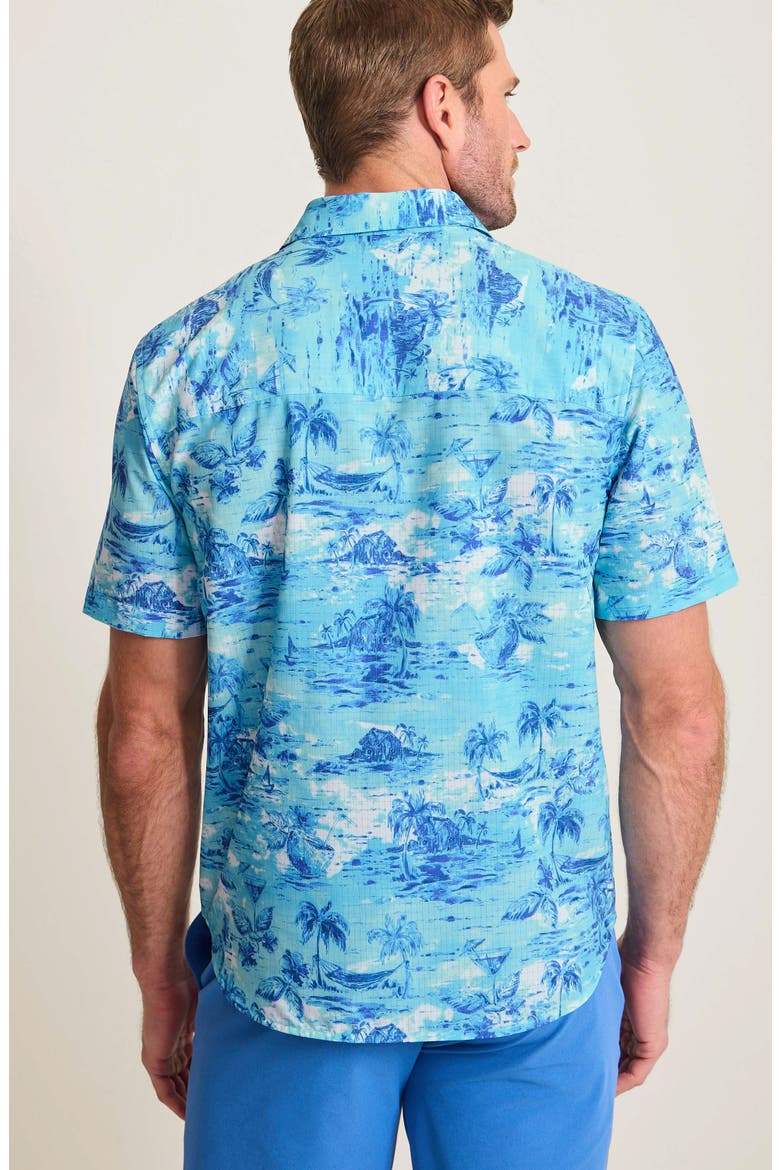 Bahama Coast Tidal Pursuit IslandZone® Short Sleeve Button-Up Shirt, Alternate, color, BEACH BUM