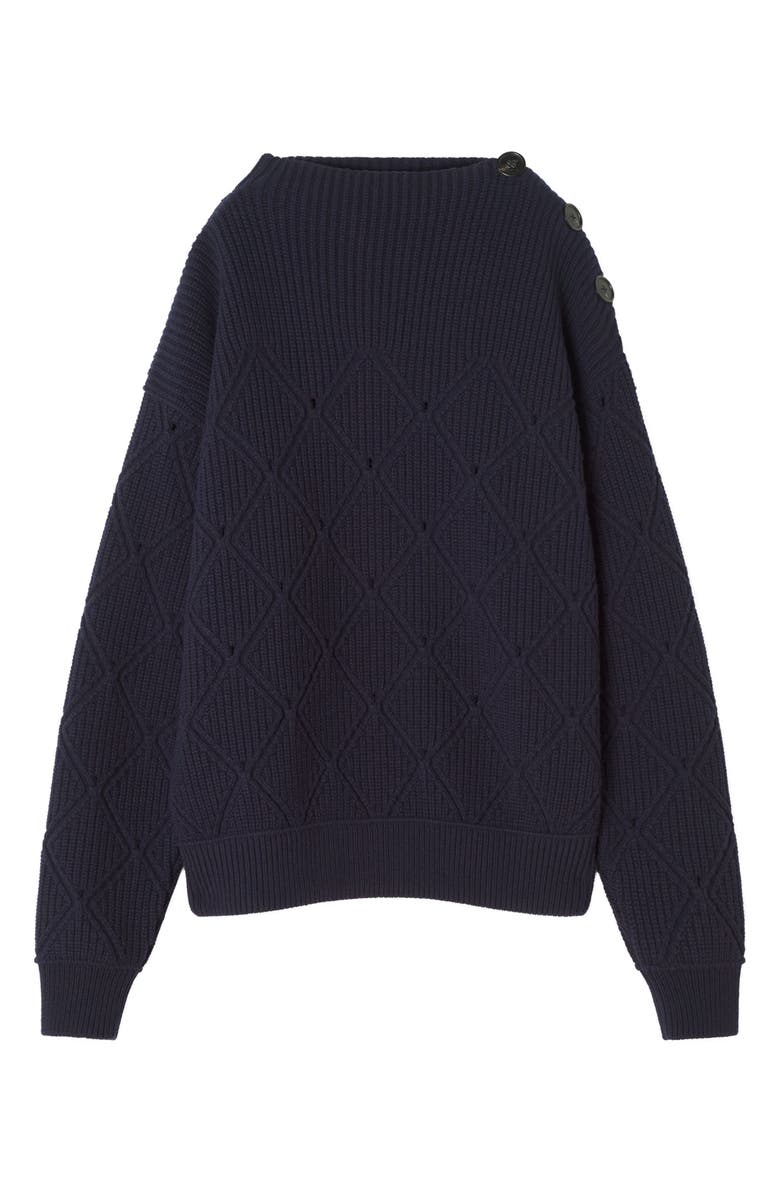 Lanvin Wool Sweater With Diamond Detail, Main, color, Montana