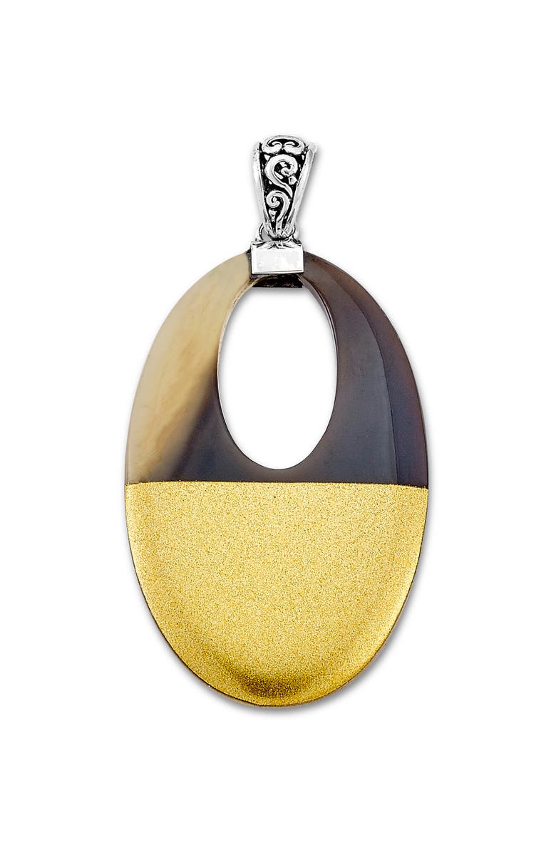 SAMUEL B. Oval Shimmer Pendant, Main, color, Yellow