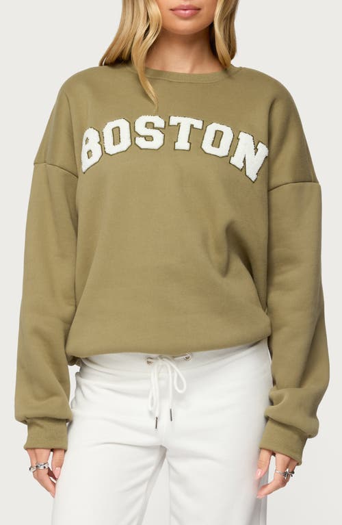Edikted Boston Girl Sweatshirt In Green
