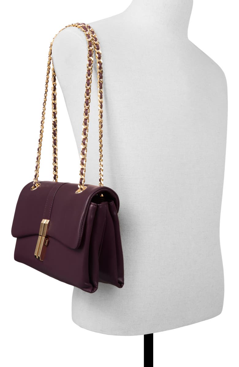 ALDO Aliciee Faux Leather Convertible Crossbody Bag, Alternate, color, Bordo