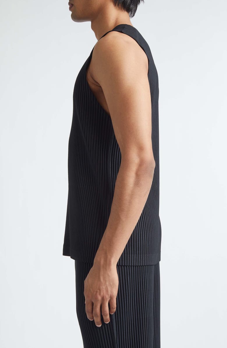 Homme Plissé Issey Miyake Monthly Colors June Pleated Sleeveless Top, Alternate, color, Black