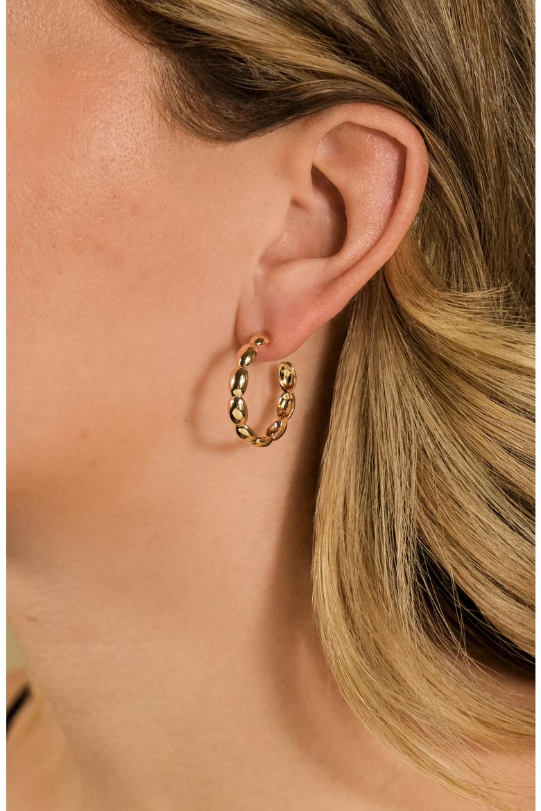 Margot Bubble Textured Hoop Earrings, Alternate, color, GOLD