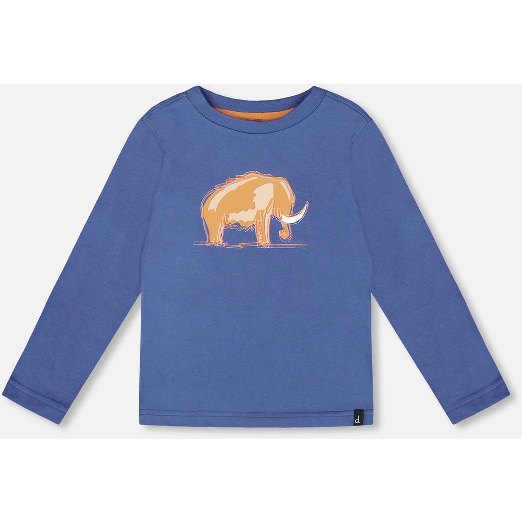 Deux Par Deux Boy Organic Cotton Long Sleeve T-shirt In Blue