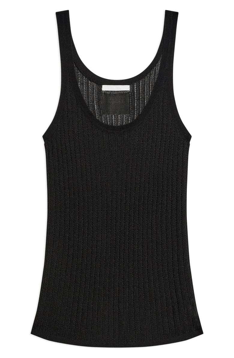 Helmut Lang Pointelle Tank, Alternate, color, Black - 001