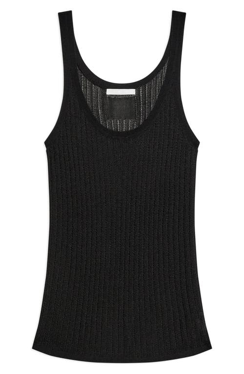 Helmut Lang Pointelle Tank In Black - 001