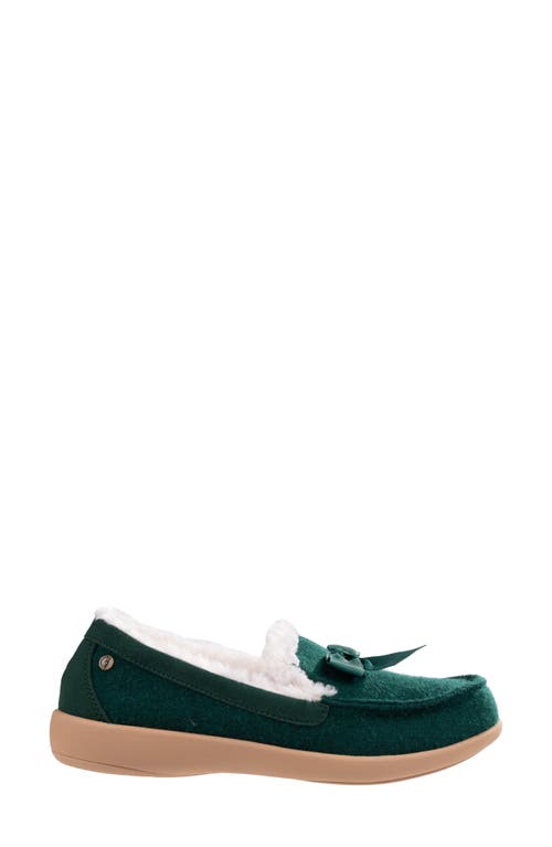 Revitalign Trillium Faux Fur Lined Slipper In Green