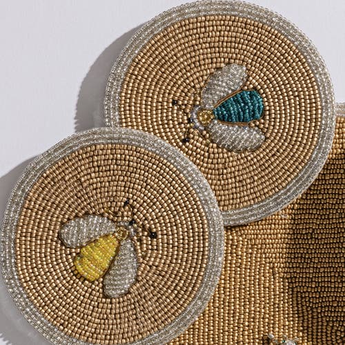 Joanna Buchanan Sparkle Bee Coasters 4-piece Set In Multi