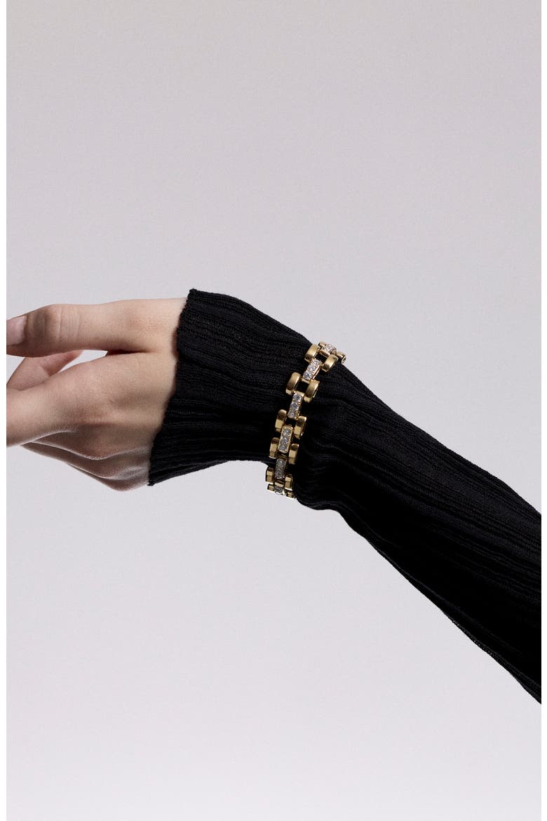 Celine Cubic Zirconia Watch Chain Bracelet, Alternate, color, GOLD
