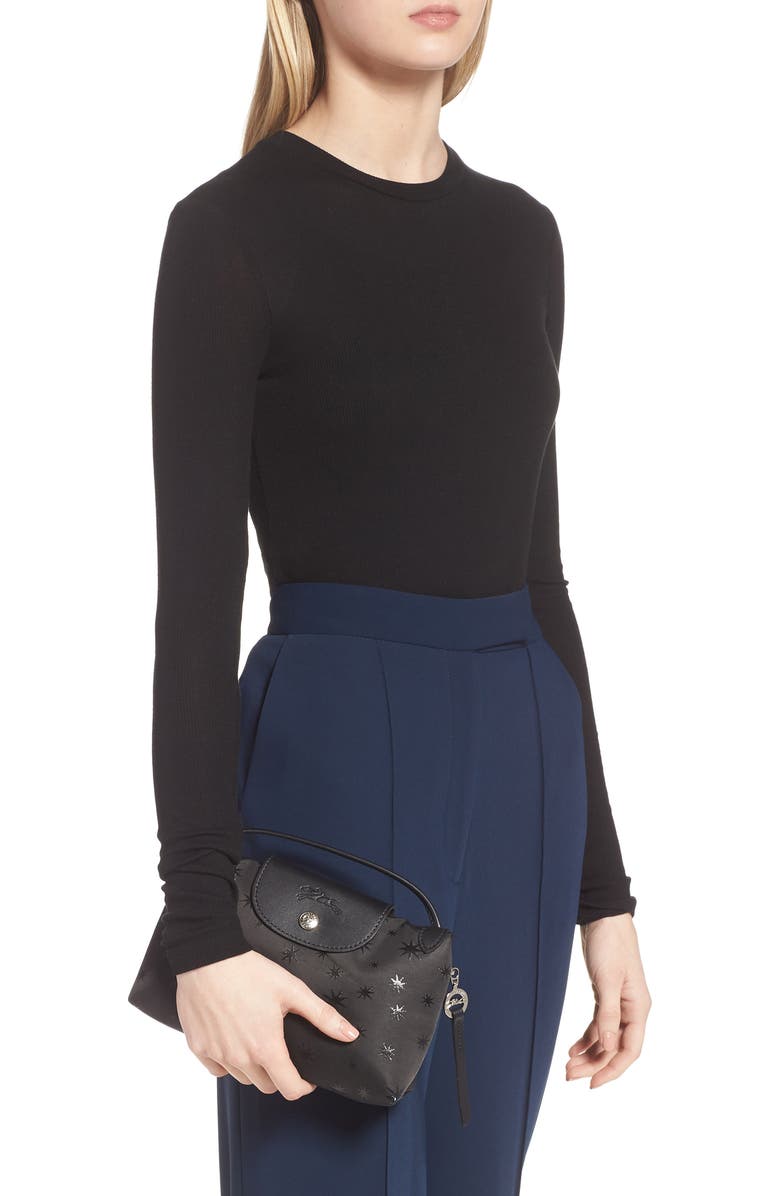 Longchamp Mini Le Pliage Étoiles Jacquard Canvas Crossbody Bag, Alternate, color,