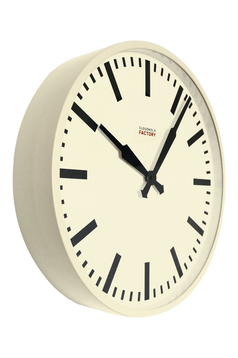 Factory Wall Station Clock, Alternate, color, WHITE