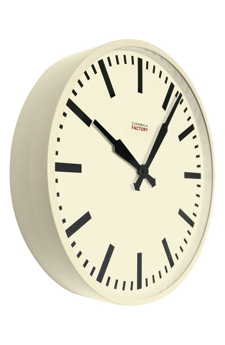 CLOUDNOLA Factory Wall Station Clock, Alternate, color, White