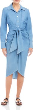 FIFTEEN TWENTY Rayleen Pleated Long Sleeve Shirtdress