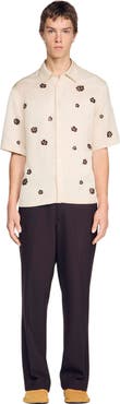 SANDRO Loose-fit floral shirt