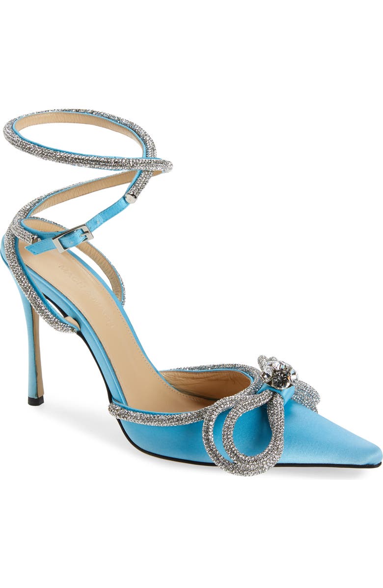 Mach & Mach Double Crystal Bow Pointed Toe Pump, Main, color,
