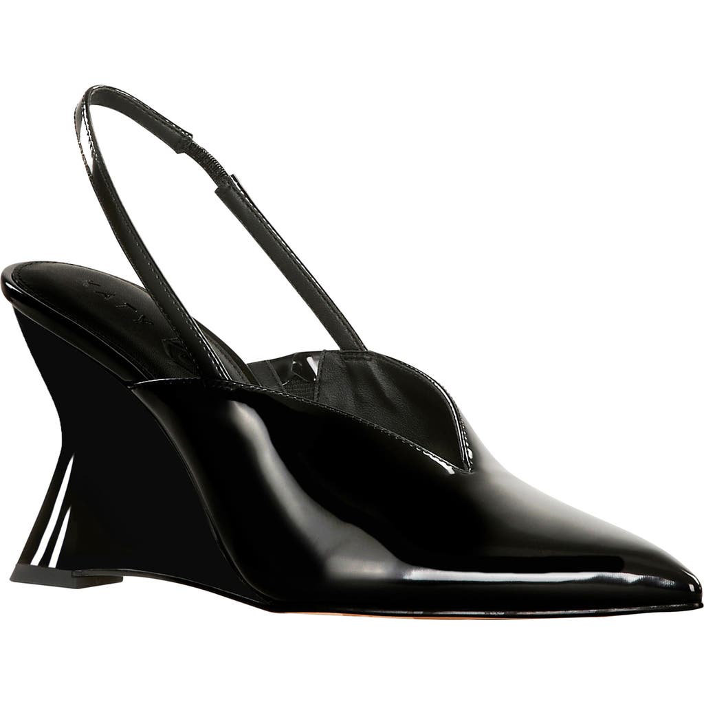 Katy Perry The Trendygurl Slingback Pointed Toe Wedge Sandal In Black