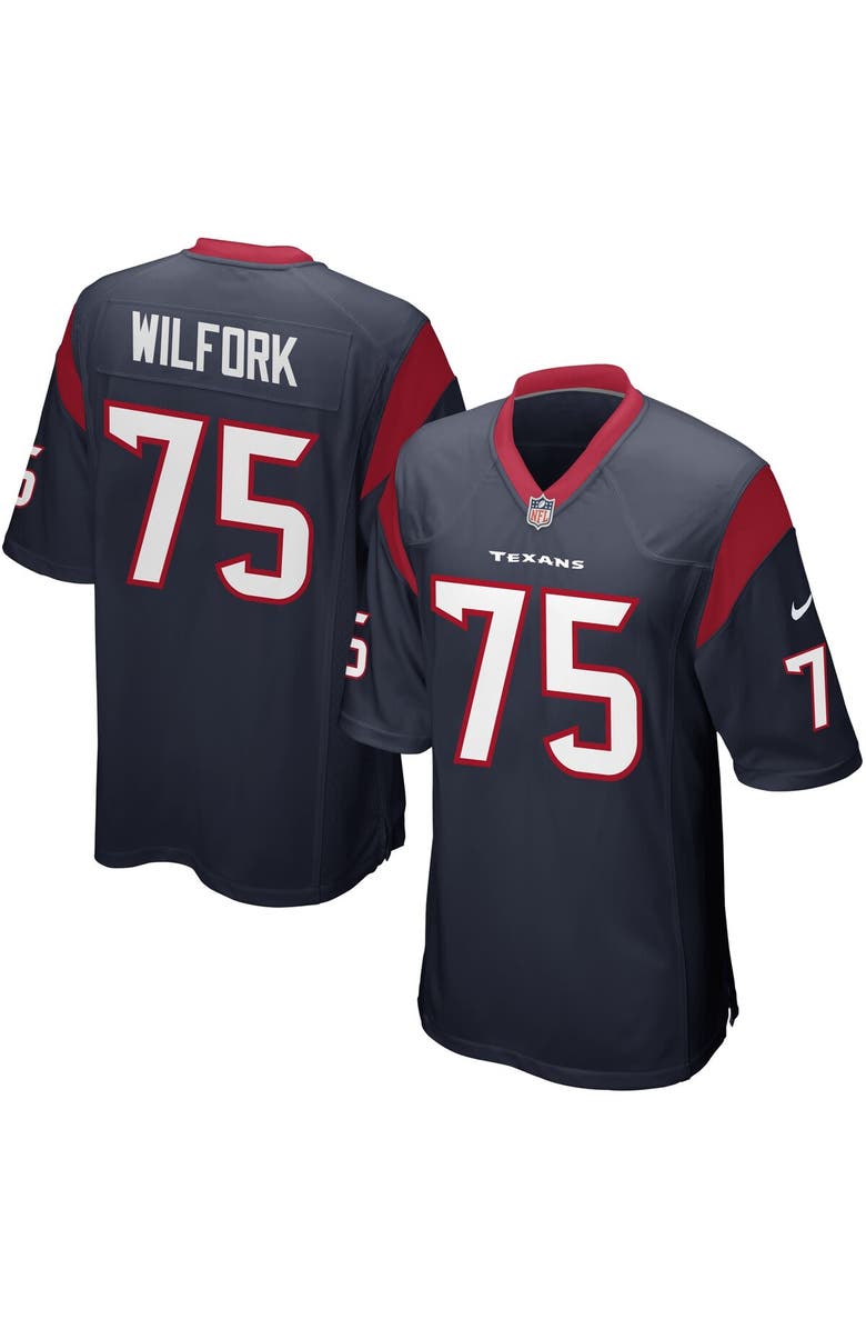 Nike Men's Nike Vince Wilfork Navy Blue Houston Texans Game Jersey, Alternate, color,
