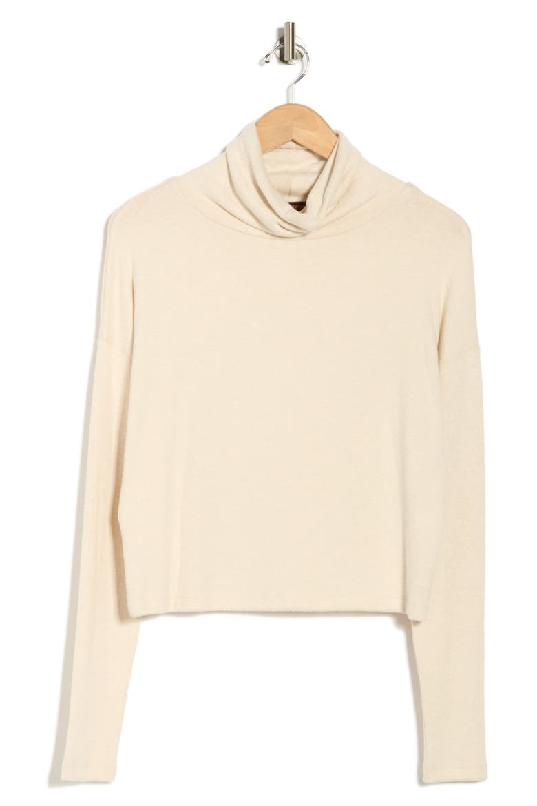 Cowl Neck Brushed Knit Crop Pullover, Alternate, color, OATMEAL