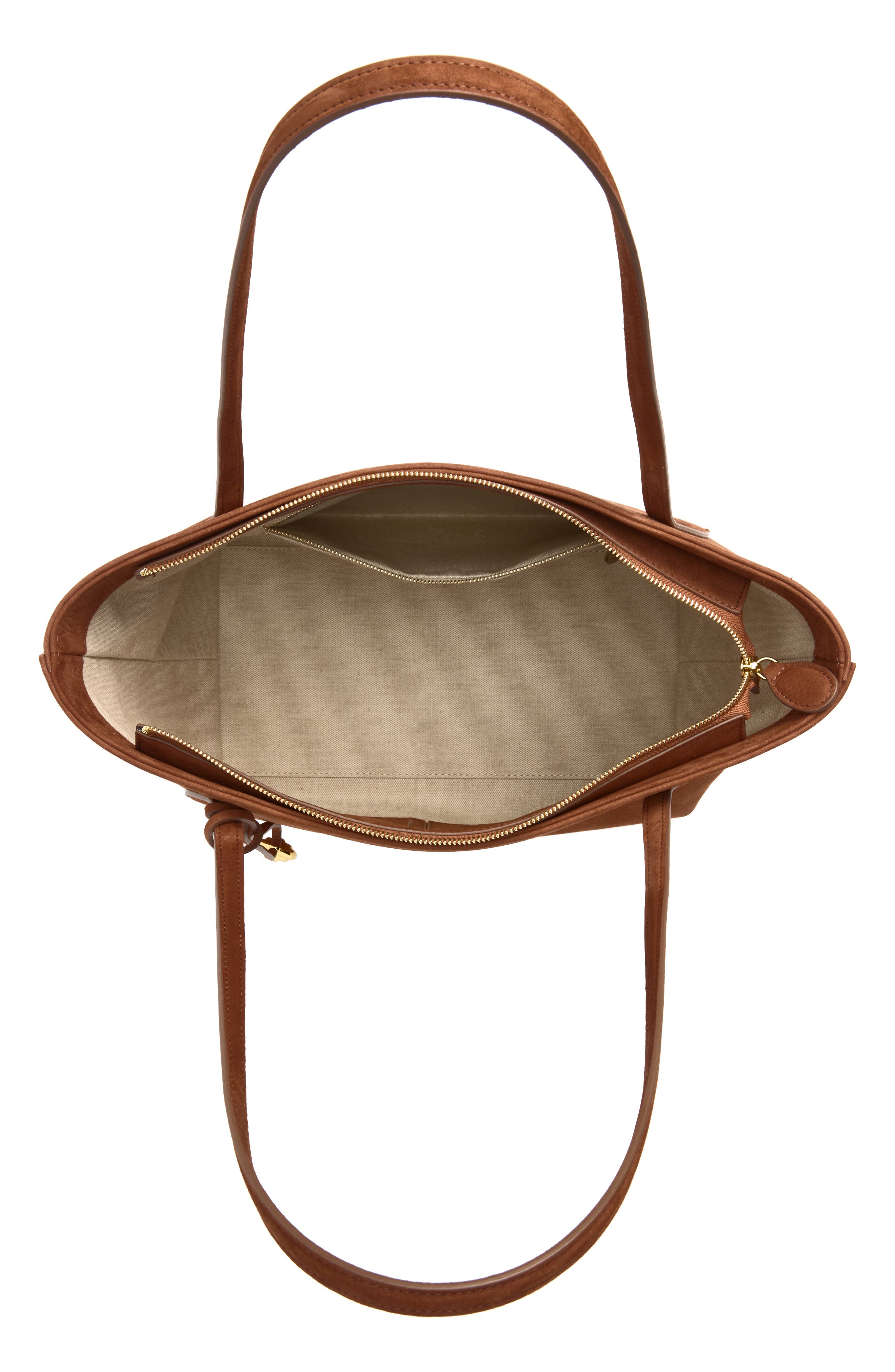 Midi Sprout Leather Tote, Alternate, color, RUST