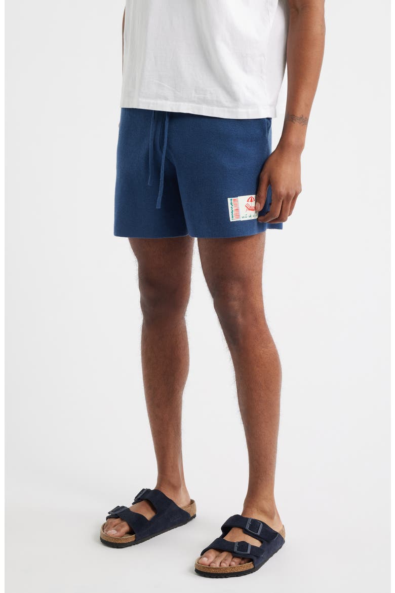 Out of Office Drawstring Knit Shorts, Alternate, color, BLUE