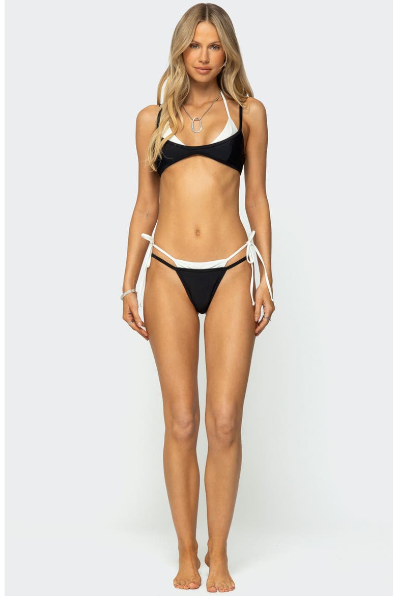 Jessica Layered Bikini Top, Alternate, color, BLACK-AND-WHITE