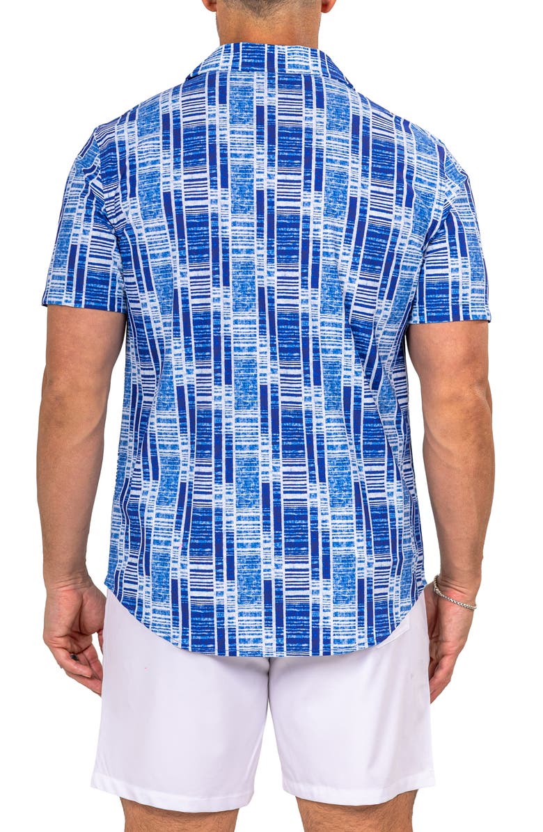 Maceoo Marthy Blue Camp Shirt, Alternate, color, 