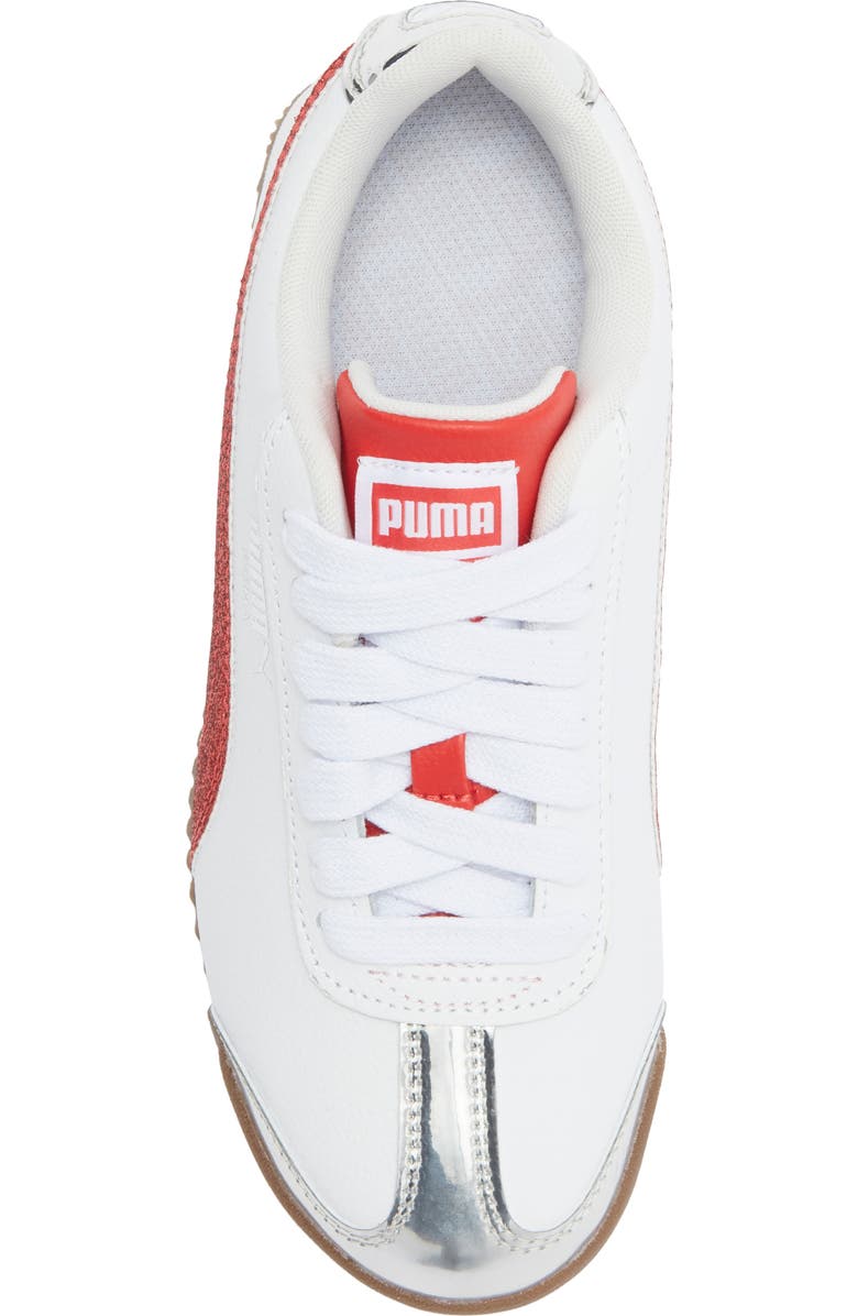 PUMA Kids' Roma 24 Standard Jr Sneaker, Alternate, color, Puma White/ Red/ Silver