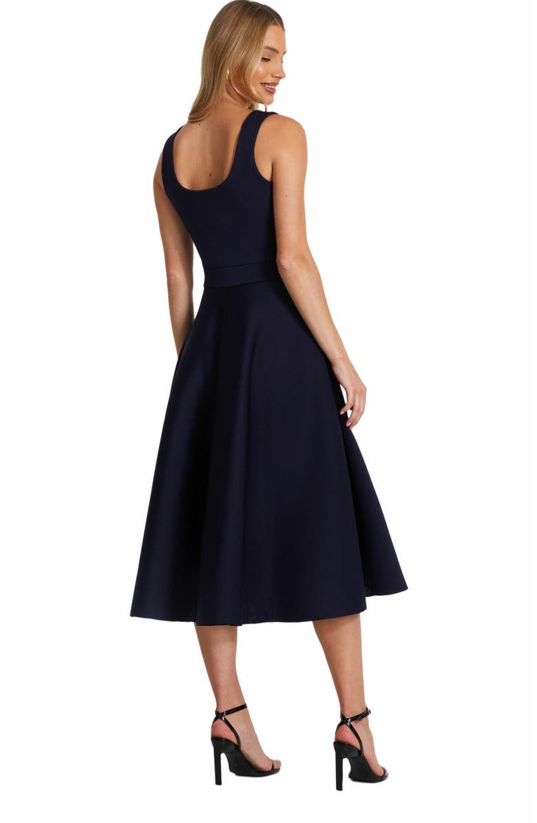 QUIZ Scuba Foam Midi Square Neck Skater Dress, Alternate, color,