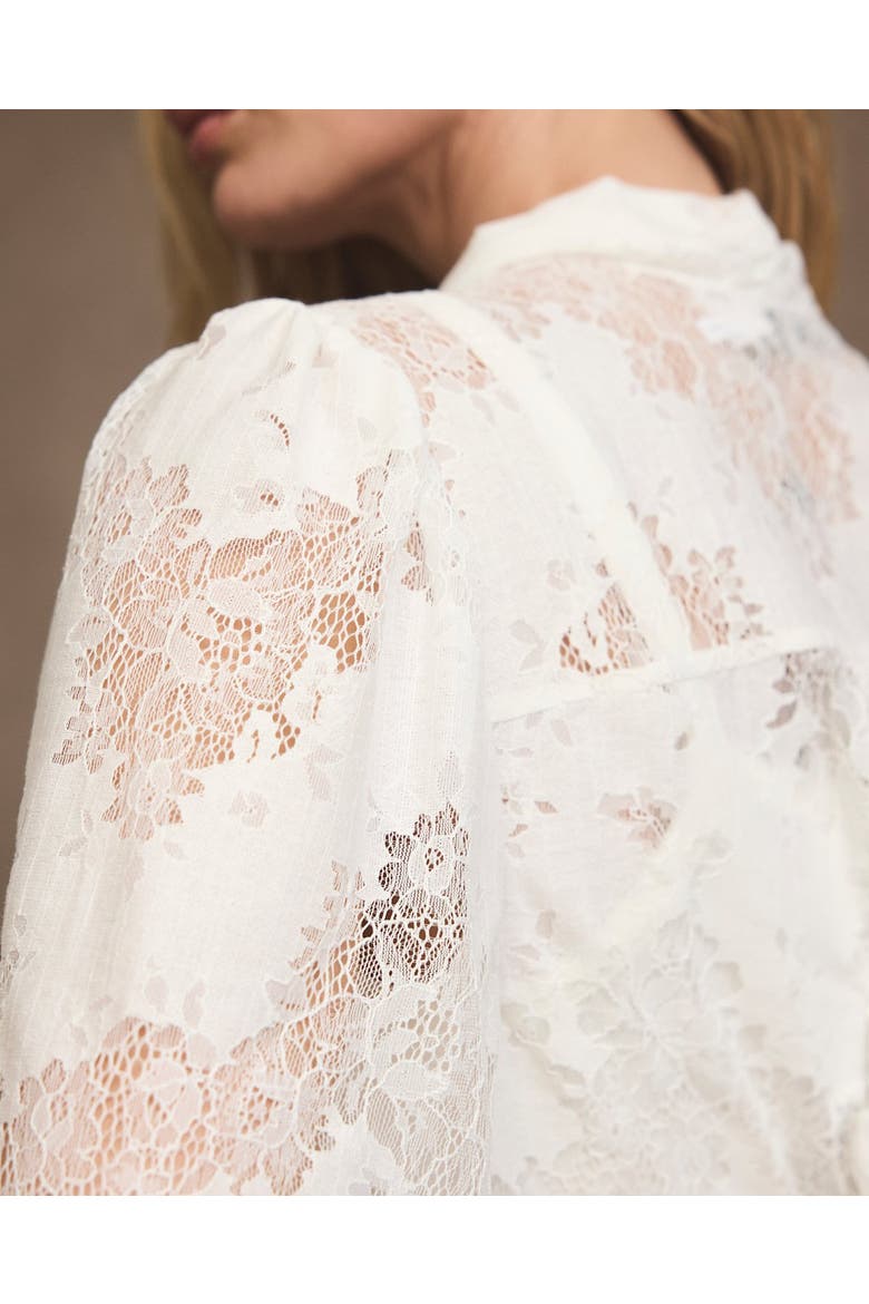 Lace Pussybow Blouse, Alternate, color, Ivory