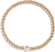 Nashelle Mother of Pearl Initial Beaded Bracelet