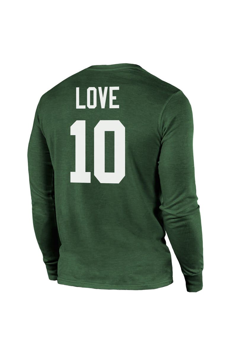 Majestic Threads Men's Majestic Threads Jordan Love Green Green Bay Packers Name & Number Long Sleeve Tri-Blend T-Shirt, Alternate, color, Green