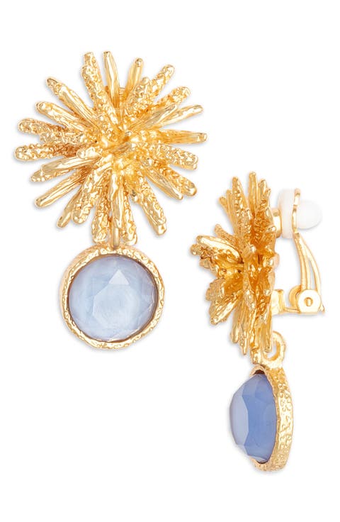 Starburst Clip-On Drop Earrings