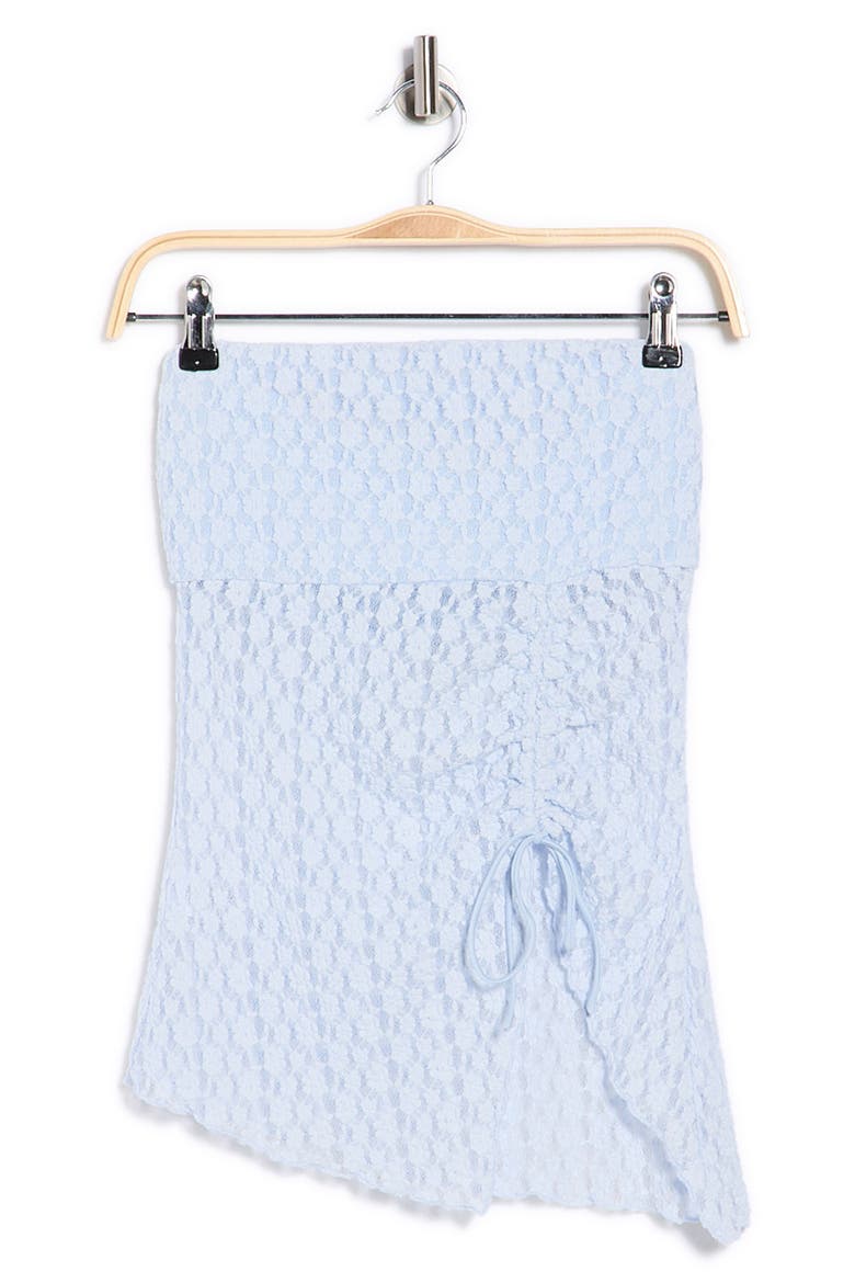 Lace Asymmetrical Hem Tube Top, Alternate, color, BLUE BIRD