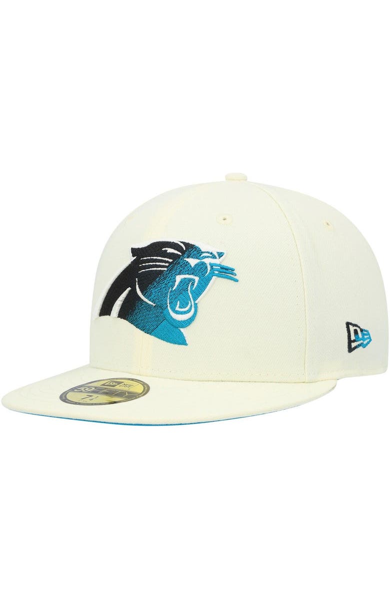 New Era Men's New Era Cream Carolina Panthers Chrome Color Dim 59FIFTY Fitted Hat, Main, color, 