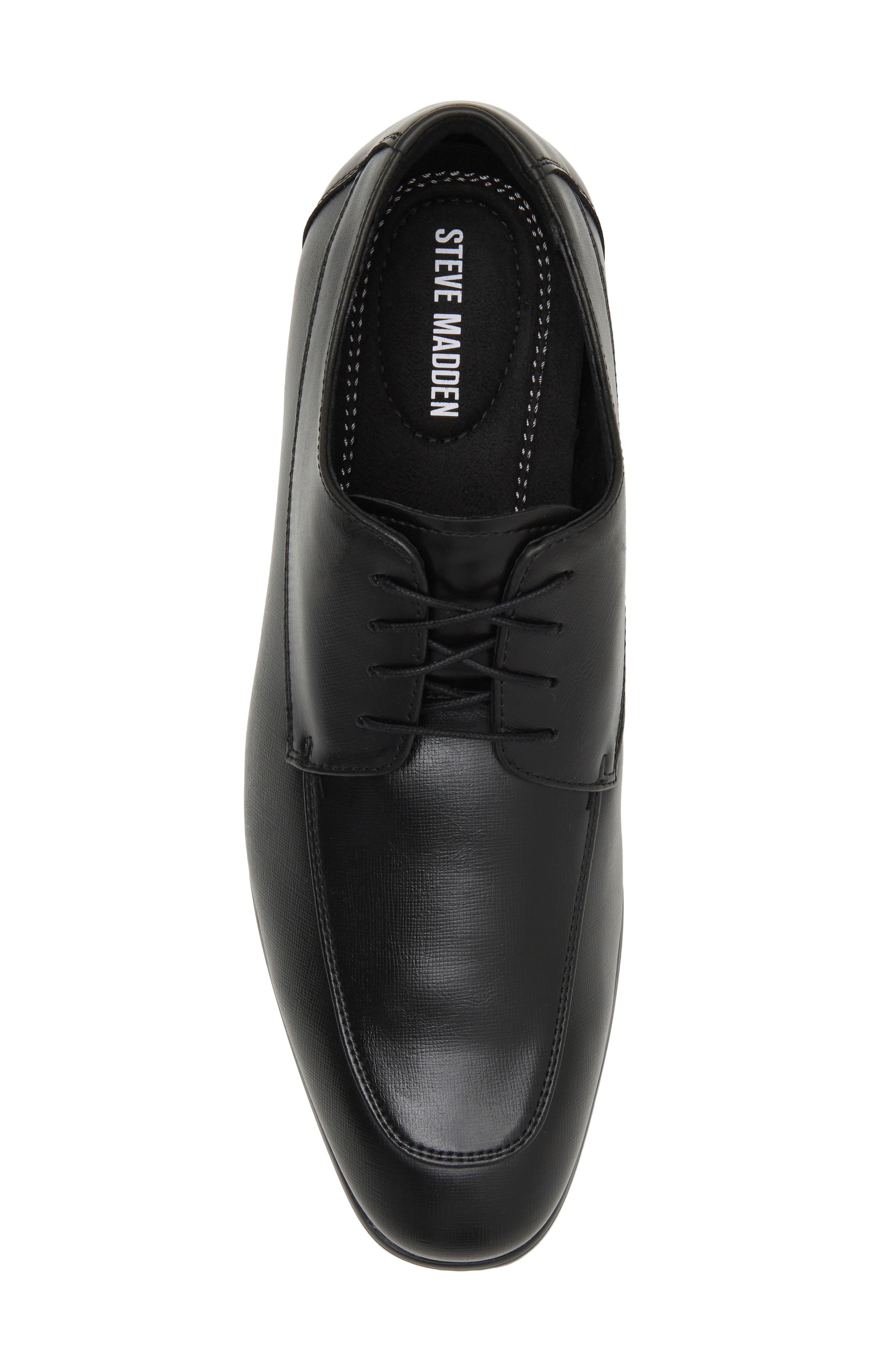 Graysn Faux Leather Plain Toe Derby, Alternate, color, BLACK
