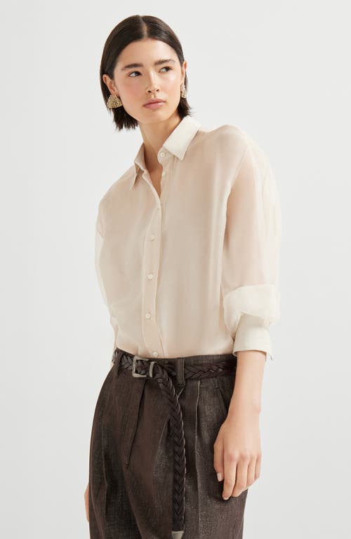 Brunello Cucinelli Crispy Silk Shirt In Multi