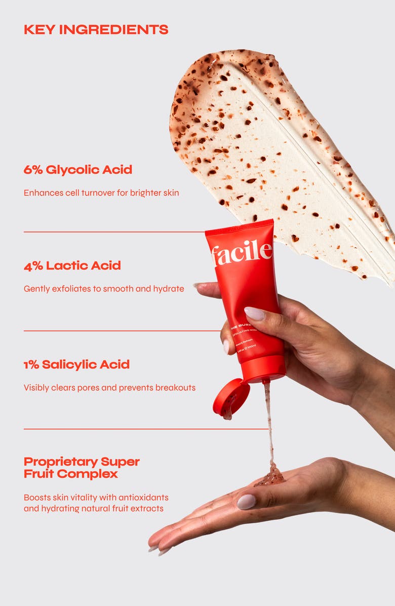 FACILE The Buzz Brightening Exfoliating Facial Treatment with AHA & BHA, Alternate, color, 