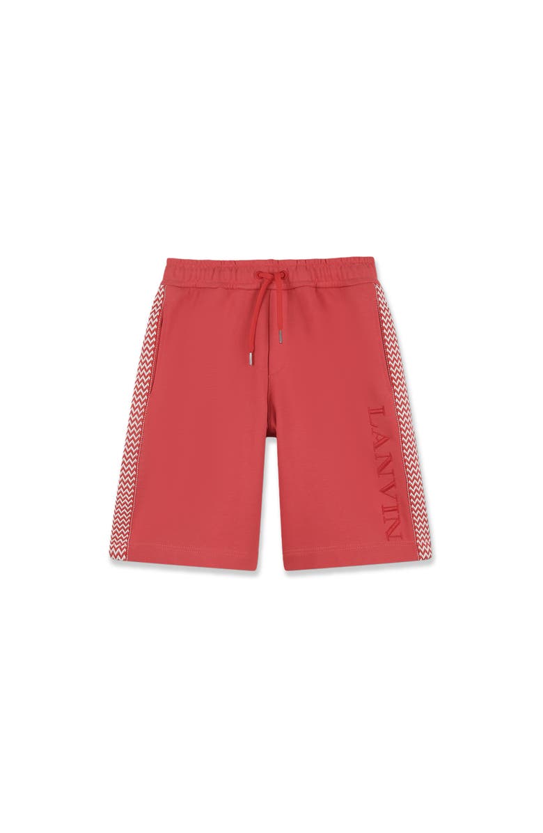 Lanvin Kids Curb Cotton Bermuda Shorts, Main, color, Red