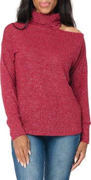 GIBSONLOOK Metallic One Shoulder Sweater
