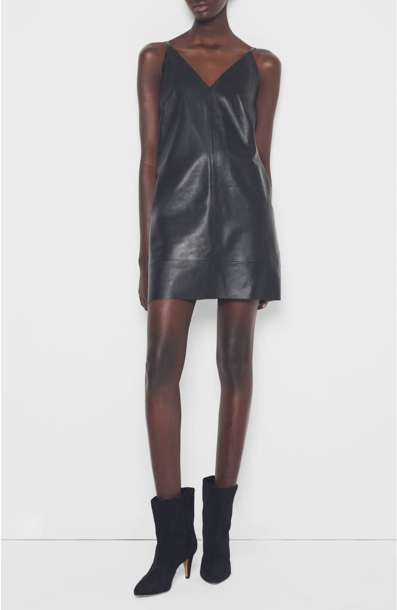 AS by DF Ryder Upcycled Leather Dress, Main, color, Black