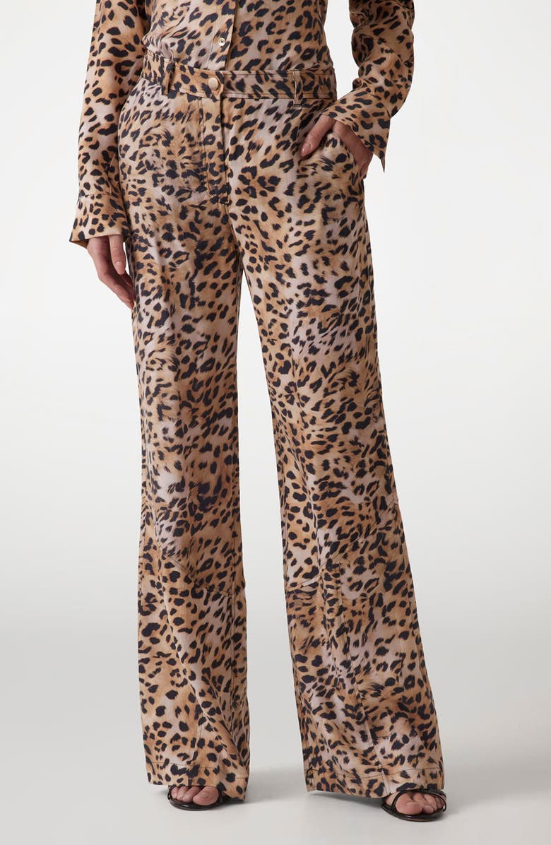GUESS Enora Leopard Straight Leg Pants, Main, color, 