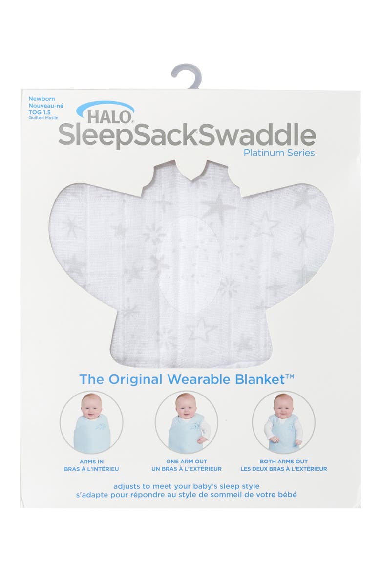 Halo® Platinum Series SleepSack™ Quilted Swaddle, Alternate, color, GREY CONSTELLATION