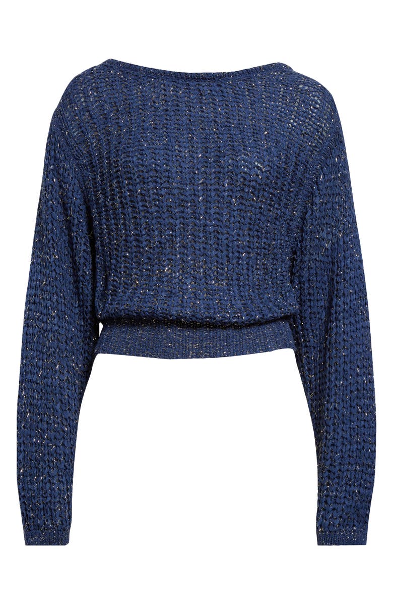 Ramy Brook Clea Metallic Boat Neck Sweater, Alternate, color, 