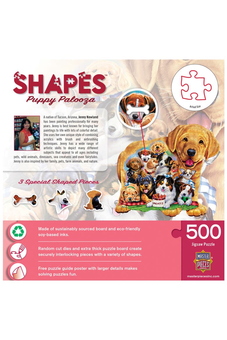 Puppy Palooza 500 Piece Shaped Puzzle, Alternate, color, Multicolor