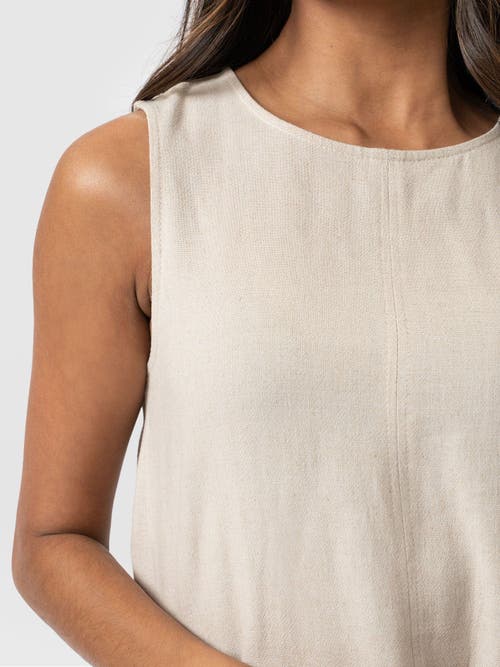 Saint + Sofia Corinne Linen Tunic In Beige