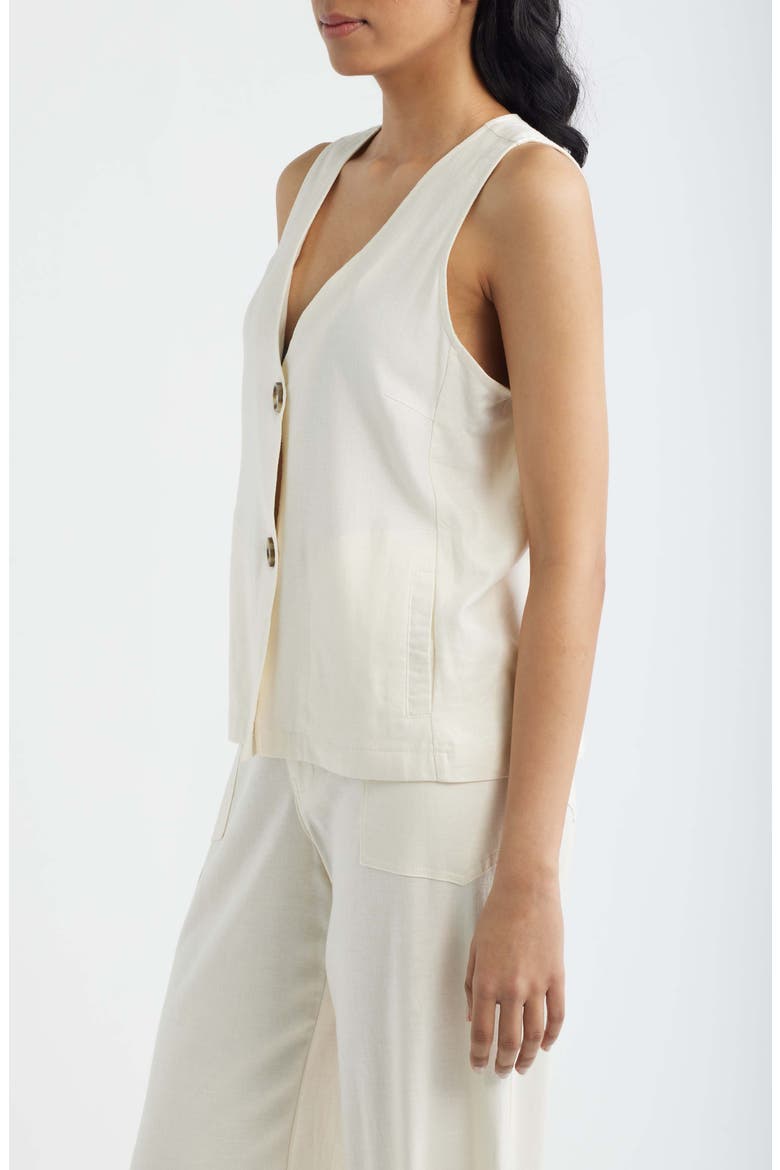 Relaxed Fit Vest, Alternate, color, PARCHMENT