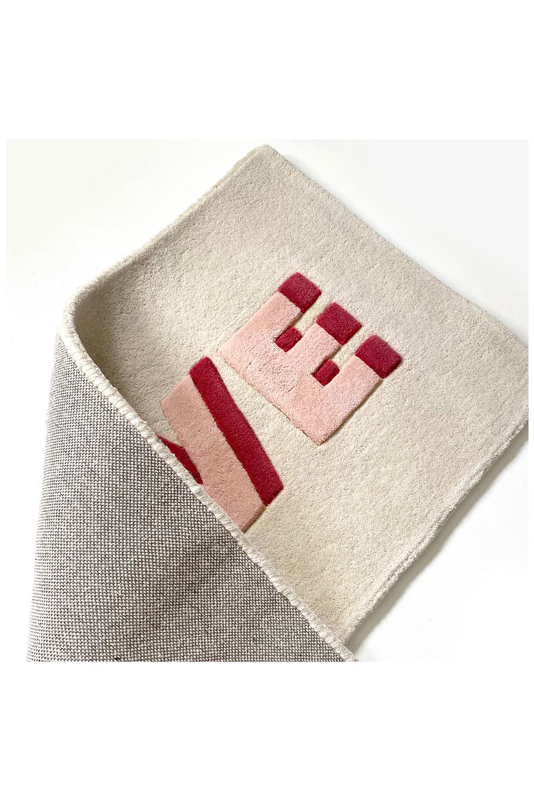 Kids' Love Wool Rug, Alternate, color, CREAM/ RED