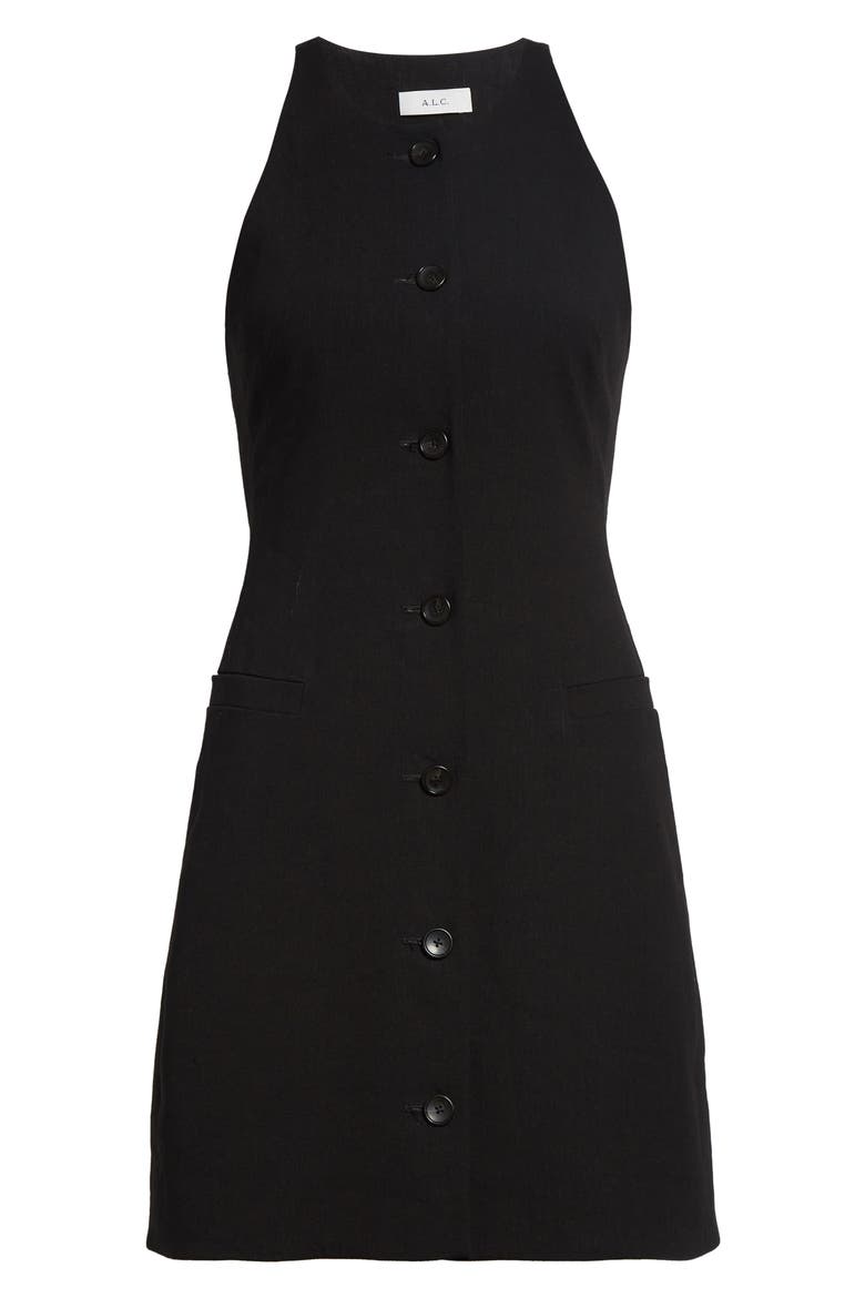 Suri Linen Blend Minidress, Alternate, color, BLACK