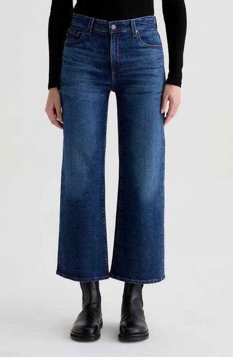 Saige Mid Rise Ankle Wide Leg Jeans (Veiled)