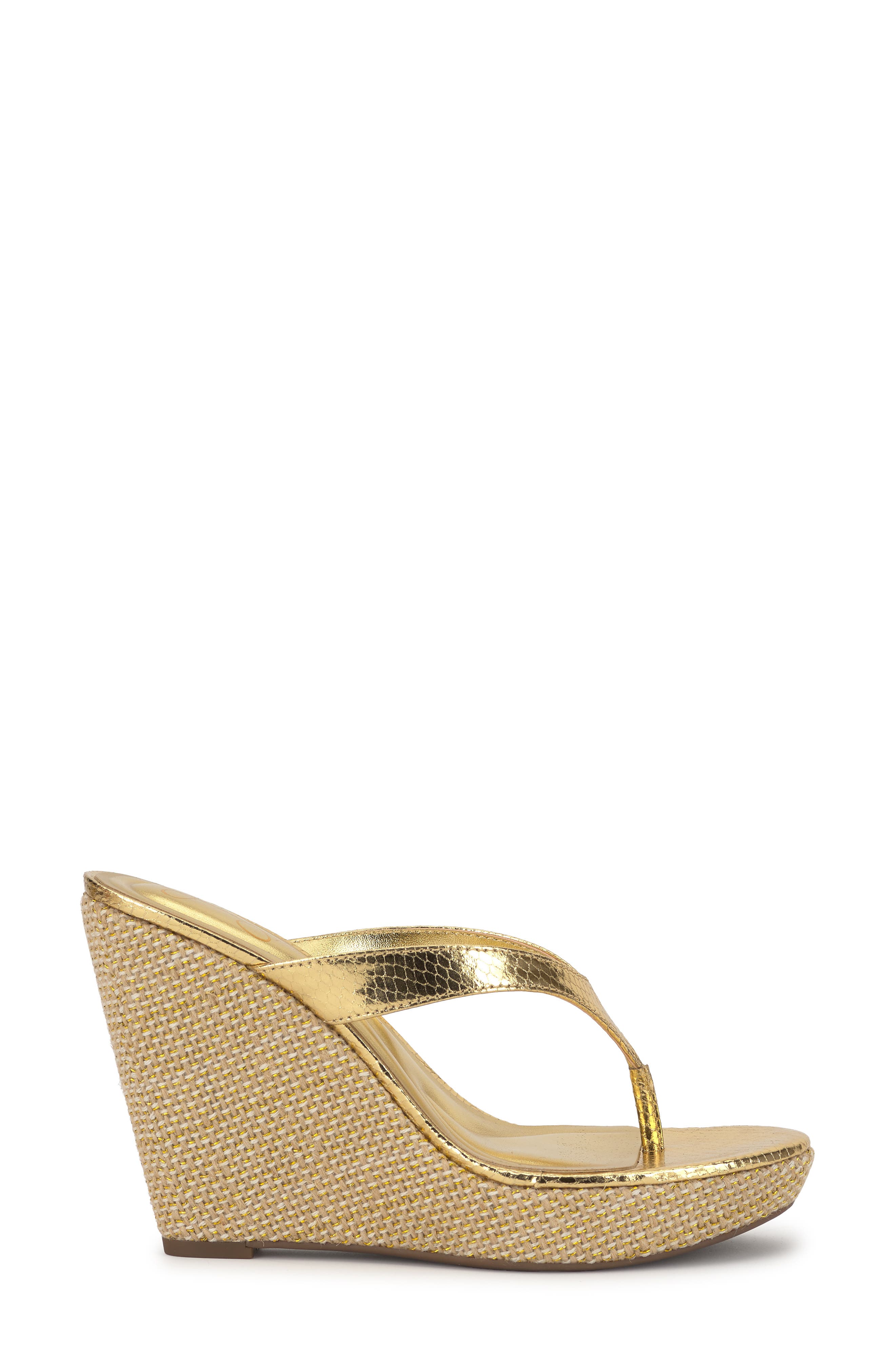 Jyseta Platform Wedge Flip Flop, Alternate, color, GOLD 02